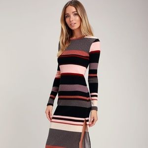 Lulu's Share the Love Ribbed L/S Midi Sz Small NEW